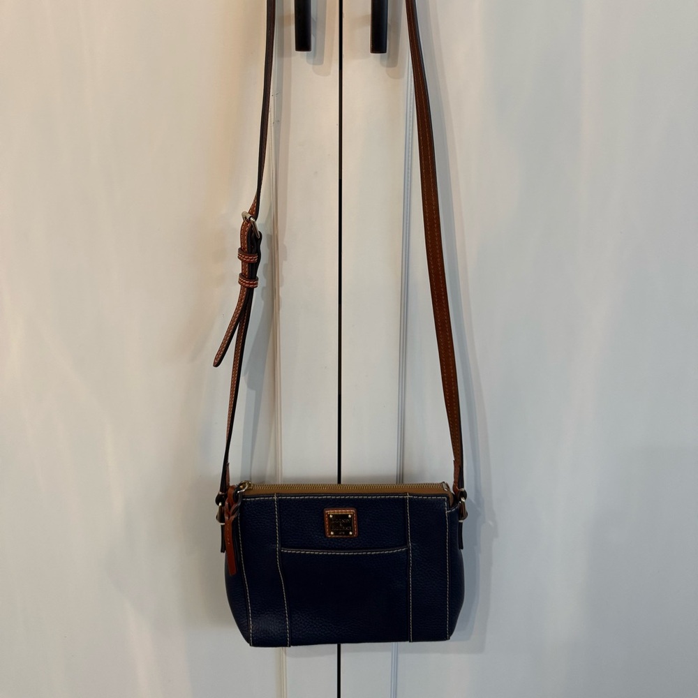 Dooney & Bourke Navy and Tan Crossbody Bag
